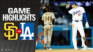 Padres vs Dodgers Game Highlights 41324  MLB Highlights [upl. by Osugi]