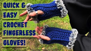 Faux Fur Lined Arm Warmers  free beginner pattern tutorial Hogwarts House Colors from Harry Potter [upl. by Haimarej]