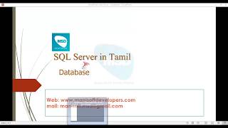 SQL Server in Tamil part 02  Database [upl. by Kinghorn]