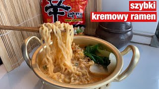 Kuchnia koreańska 🇰🇷  szybki przepis na kremowy ramen  ramyun 🍜🥛🌶 [upl. by Melli]