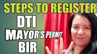 Steps to get DTI Mayors Permit and BIR Registration Tagalog [upl. by Clement957]