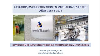 Reclamación de impuestos para los jubiladosas que cotizaron en Mutualidades Laborales [upl. by Kizzie]