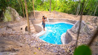 Building The Most Amazing Underground House Around Swimming Pool by Ancient Skills [upl. by Asirrom785]