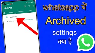 whatsapp me archive ka matlab kya hota hai  archive chats whatsapp settings [upl. by Renzo624]