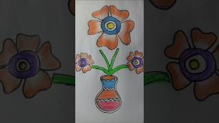 Flower painting  short  flower drawing by Pihu [upl. by Idel]