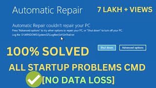 ✅FIXEDAutomatic Repair Couldn’t Repair Your PC In Windows 1011✅3 STEPS  Automatic Repair Loop [upl. by Ynaffat]