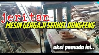 Mesin gergaji serkel rakitan belah kayu  Tukangkayujunior [upl. by Ennoval575]