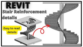 Stair reinforcement details  How to add reinforcement to spiral stairs in Revit [upl. by Alemrac]