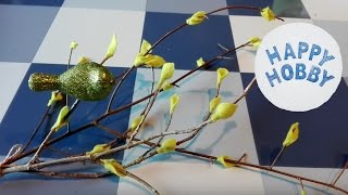 Sprießender Frühlingszweig Zweig mit Knospen basteln Frühlingsdeko DIY [upl. by Alliuqa]