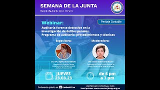 Webinar Auditoría forense detectiva en la investigación de delitos penales [upl. by Arodnap]