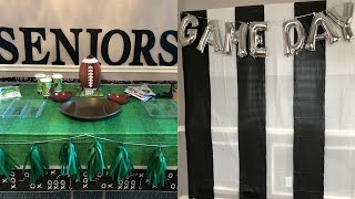 DOLLAR TREE FOOTBALL THEME PARTY SET UP REFEREE BACKDROP [upl. by Xed766]