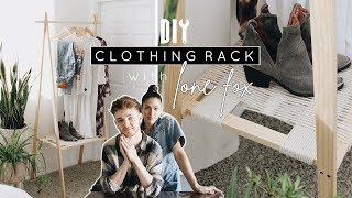 DIY Wooden Clothing Rack  Woven Shelf with LONE FOX [upl. by Ivan366]