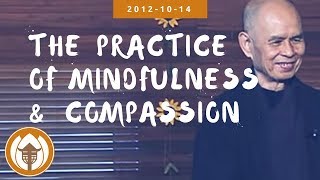 The Practice of Mindfulness and Compassion  Dharma Talk by Thich Nhat Hanh 20121014 [upl. by Pincince388]