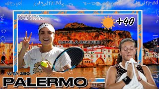 SICILY CAMILA OSORIO 40°C TENNIS MATCH NATASHA SPEAKS ESTONIAN [upl. by Ida]