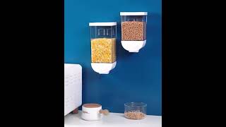 15L Wall Mounted Separate Rice Bucket Kitchen Cereal Dispenser Transparent Grain Jar Rate 650S11 [upl. by Horton670]