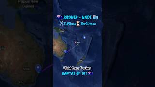 🇦🇺 Sydney to Fiji 🇫🇯 Flight Route Tracking shortsfeed shorts [upl. by Cyrilla]