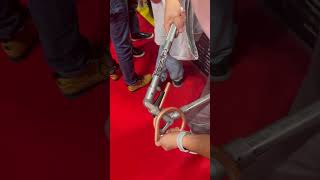 Super spiral copper pipe bending with monument tools at the trade show plumbing plumber [upl. by Anahcra]