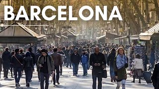 La Rambla in Barcelona SPAIN  Barcelona Walking Tour [upl. by Trebbor749]