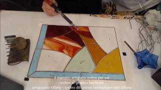 corso per vetrate artistiche online tecnica tiffany saldatura vetrata lezione 6 parte 1 [upl. by Cyrie]