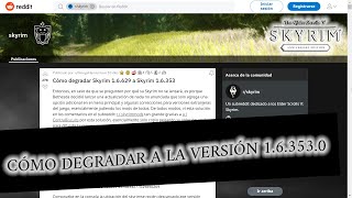 CÓMO DEGRADAR A LA VERSIÓN 163530  SKYRIM ANNIVERSARY EDITION [upl. by Mairhpe358]