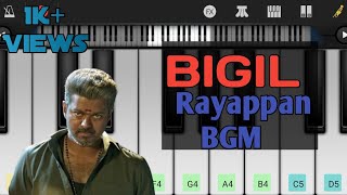 Bigil  Rayappan Mass Entry BGM  Walkband cover  Piano amp drum mix👍 [upl. by Niamor]