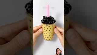 🧋 Boba Tea Squishy DIY newjeans kpop dance lyrics art shorts tiktok diy [upl. by Naes]