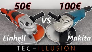 🔥EINHELL SCHLÄGT MAKITA Winkelschleifer Makita VS Einhell  230mm Winkelschleifer Vergleichstest [upl. by Ennovyahs]