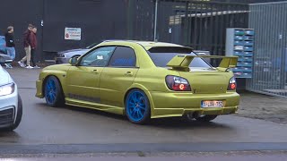 Tuner cars and sportcars arriving amp leaving a Car Meet  Coffee at Kova Christmas Edition 2021 [upl. by Aidni203]