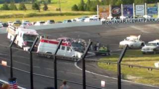 hobby stock crash Montana Raceway Park [upl. by Nevag223]