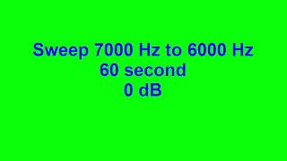 Sweep 7000 Hz to 6000 Hz 60 second 0 dB [upl. by Ranitta434]