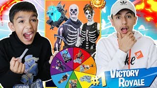 1 Kill  2 Free Spins For Rare Fortnite Skins And VBucks For My 10 Year Old Little Brother [upl. by Strohben]