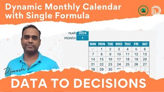 How to create a dynamic monthly calendar in Excel with a single formula [upl. by Ettelliw236]