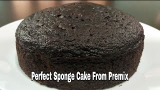 How To Bake A Perfect Sponge Cake From Premix  Chocolate Cake Using Cake Premix Easy cake Base [upl. by Nolyaj]