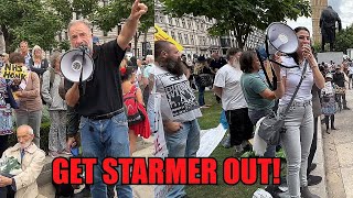 Get Starmer Out Brave Crowds Protest Outside Parliament [upl. by Icyaj]