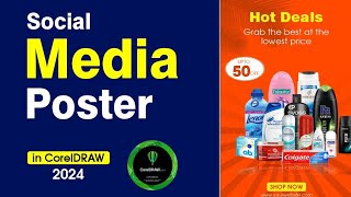 How to Create Stunning Social Media Poster in CorelDRAW Adobe illustrator StepbyStep [upl. by Airdnat]