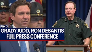 Grady Judd Ron DeSantis illegal immigration press conference [upl. by Ahsenit]