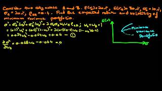 Minimum Variance Portfolio with 2 Assets [upl. by Attej550]