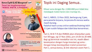 Human Capital dan HC Management dari Teori ke Implementasi MBO3 MBTR amp PARIDA [upl. by Emiolhs305]