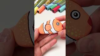 Rock Painting Tutorial for Beginners 🐠 shorts [upl. by Angelita936]