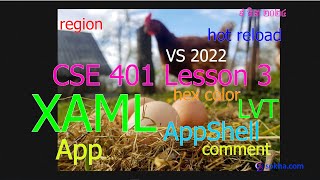 CSE 401 Lesson 3  XAML App region hot reload comment LVT AppShell VS 2022 [upl. by Mcintosh]