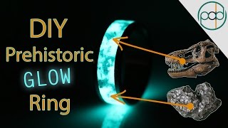 DIY Titanium Glowring made with Meteorite and Dinosaur Bone [upl. by Airet]