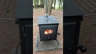 Winter Hot Tent Camping Outbacker Firebox Stove [upl. by Elfstan]