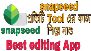 Snapseed প্রতিটি Tool এর কাজ শিখে নাও । How to edit Bengali [upl. by Ellevehs]