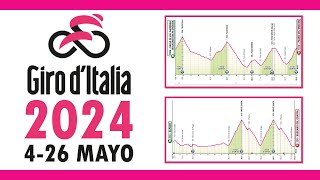 Recorrido GIRO DE ITALIA 2024 Etapas Perfiles y Altimetrías [upl. by Gayel54]