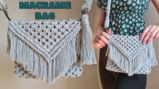 How to make a bag  Macrame Bag Tutorial  torba ze sznurka  jak zrobić  torba z makramy [upl. by Nangatrad]