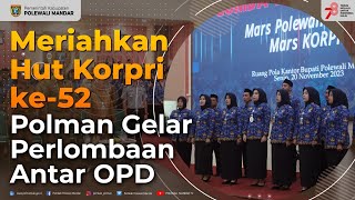 Meriahkan Hut Korpri ke52 Polman Gelar perlombaan antar OPD [upl. by Colinson]