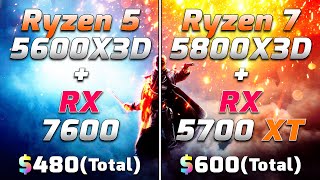 Ryzen 5 5600X3D  RX 7600 vs Ryzen 7 5800X3D  RX 5700 XT  PC Gameplay Tested [upl. by Barnabas]