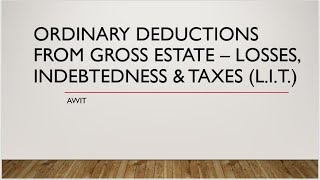 Ordinary Deduction  Losses Indebtedness and Taxes [upl. by Hyde260]