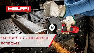 Smerigliatrici angolari a filo Hilti prestazioni elevate e meno preoccupazioni per gli infortuni [upl. by Nadabb]