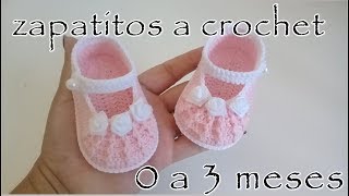 Alpargatas Tejidas a Crochet para Bebé de 0 a 3 meses [upl. by Palecek]